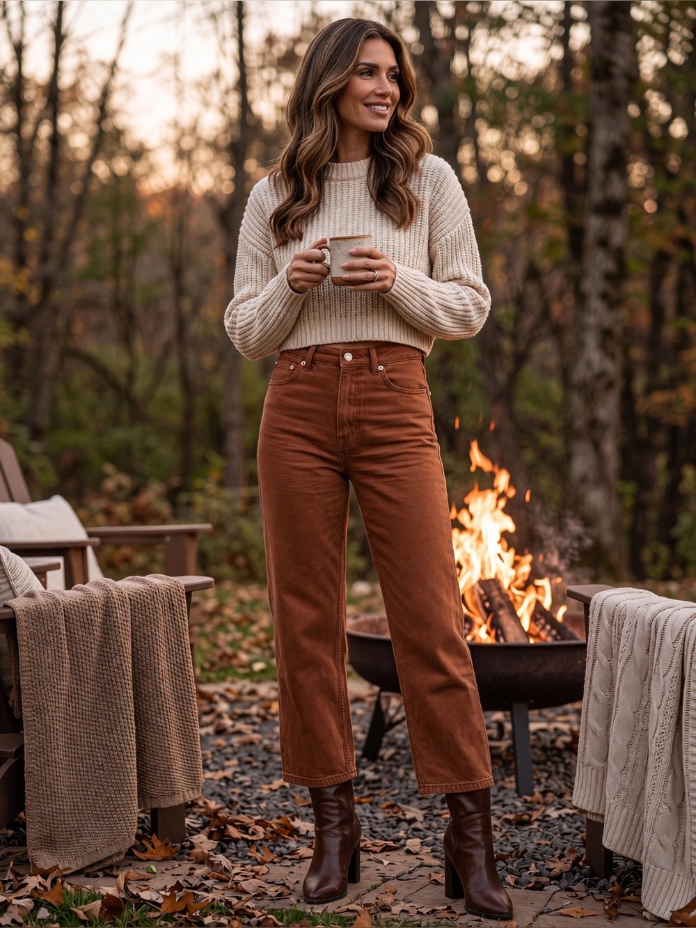 EVERLANE The Way High Jean Rich Earth Brown Organic Cotton Denim Straight Leg 25